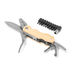 5-in-1 multitool met bamboe behuizing en roestvrij staal kleur naturel detailweergave 5