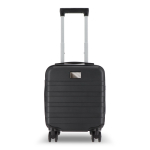 Compacte 14'' cabine-trolley met telefoonhouder in handvat kleur zwart