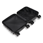 Compacte 14'' cabine-trolley met telefoonhouder in handvat kleur zwart vierde weergave