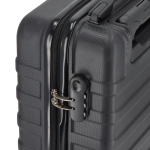 Compacte 14'' cabine-trolley met telefoonhouder in handvat kleur zwart zesde weergave