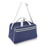 Ruime reis- en sporttas met korte en lange handgrepen 30L kleur wit/blauw