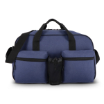 Sporttas van gerecycled PET met dubbele voorvakken 25L kleur donkerblauw