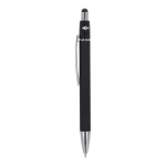 Draaibare aluminium pen met metalen clip, blauwe inkt kleur zwart