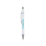 Draaibare aluminium pen met metalen clip, blauwe inkt met afdrukgebied