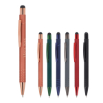 Balpen met stylus en metalen clip, blauwe inkt
