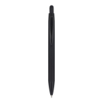 Gerecyclede aluminium pen met soft-touch, blauwe inkt kleur zwart tweede weergave
