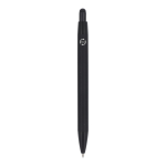 Gerecyclede aluminium pen met soft-touch, blauwe inkt kleur zwart vierde weergave