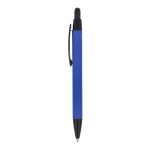 Gerecyclede aluminium pen met soft-touch, blauwe inkt kleur blauw