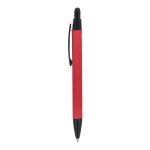 Gerecyclede aluminium pen met soft-touch, blauwe inkt kleur rood