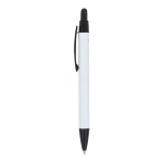 Gerecyclede aluminium pen met soft-touch, blauwe inkt kleur wit