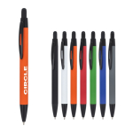 Gerecyclede aluminium pen met soft-touch, blauwe inkt