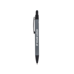 Gerecyclede aluminium pen met soft-touch, blauwe inkt met afdrukgebied