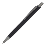 Aluminium balpen met metalen clip en soft-touch, blauwe inkt kleur zwart