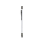 Aluminium balpen met metalen clip en soft-touch, blauwe inkt met afdrukgebied