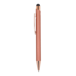 Balpen van gerecycled aluminium met lasergravure en clip kleur rose gold