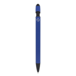 Gerecyclede aluminium pen met stylus, blauwe inkt kleur blauw vierde weergave