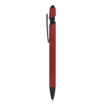 Gerecyclede aluminium pen met stylus, blauwe inkt kleur donkerrood