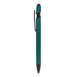 Gerecyclede aluminium pen met stylus, blauwe inkt kleur donkergroen