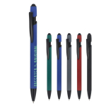 Gerecyclede aluminium pen met stylus, blauwe inkt
