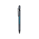 Gerecyclede aluminium pen met stylus, blauwe inkt met afdrukgebied