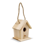 Houten vogelhuisje met 30 mm ingang voor in de tuin kleur naturel