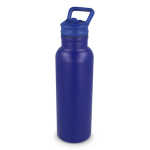 Roestvrijstalen thermofles met drinktuit en draaglus 500 ml kleur blauw