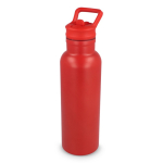 Roestvrijstalen thermofles met drinktuit en draaglus 500 ml kleur rood