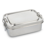 RVS lunchbox met lekdichte, hermetische deksel kleur zilver