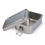 RVS lunchbox met lekdichte, hermetische deksel kleur zilver tweede weergave