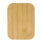 RVS lunchbox met bamboe deksel, bestek, elastische sluiting kleur zilver vierde weergave