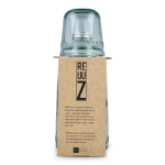 Karaf met metalen dop en bijpassend glas 1L,  gemaakt in EU kleur doorzichtig derde weergave