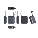 Powerbank met geïntegreerde kabels en snelladen 10.000mAh kleur donkergrijs vijfde weergave
