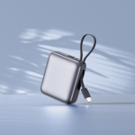 Powerbank met geïntegreerde kabels en snelladen 10.000mAh kleur donkergrijs zesde weergave