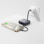 Powerbank met geïntegreerde kabels en snelladen 10.000mAh kleur donkergrijs achtste weergave