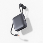 Powerbank met geïntegreerde kabels en snelladen 10.000mAh kleur donkergrijs negende weergave