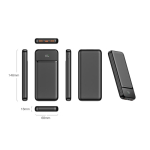 Compacte powerbank met snelladen en LED-display 10.000mAh kleur zwart vierde weergave