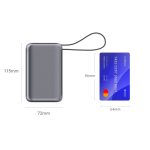 Compacte powerbank met snelladen en LED-scherm 30.000mAh kleur donkergrijs vijfde weergave