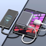 Compacte powerbank met snelladen en LED-scherm 30.000mAh kleur donkergrijs zevende weergave