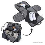 Opvouwbare reistas met kledinghoes en dubbele handgreep kleur donkerblauw derde weergave