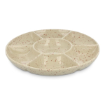 Handgemaakte keramieken schaal met spetterdesign Sagaform kleur beige