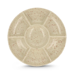 Handgemaakte keramieken schaal met spetterdesign Sagaform kleur beige derde weergave