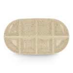 Handgemaakte keramische schaal met spikkeldesign Sagaform kleur beige vierde weergave