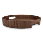 Dienblad van gecertificeerd hout met handgrepen kleur bruin vijfde weergave