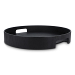 Dienblad van gecertificeerd hout met handgrepen kleur zwart vijfde weergave