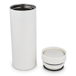 RVS thermosbeker to-go met 360° lekvrije deksel 400 ml kleur wit derde weergave