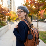 Oordopjeshoesje met karabijnhaak en ritssluiting kleur donkerblauw zesde weergave