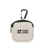 Oordopjeshoesje met karabijnhaak en ritssluiting met afdrukgebied