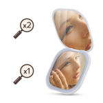 Compacte reisspiegel met oplaadbaar licht en vergroting kleur wit zesde weergave