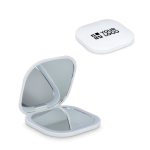 Compacte reisspiegel met oplaadbaar licht en vergroting met afdrukgebied