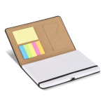A5 PU-notitieboek met plaknotities, pagina’s met puntjes kleur zwart vierde weergave